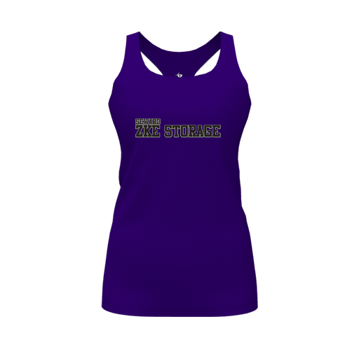 [CUS-DFW-RCBK-PER-PUR-FYS-LOGO1] Racerback Tank Top (Female Youth S, Purple, Logo 1)