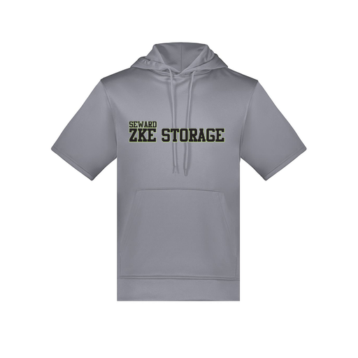 [6871.059.S-LOGO1] Men's Dri Fit Short Sleeve Hoodie (Adult S, Gray, Logo 1)
